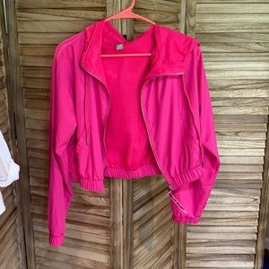 Hot pink wind breaker